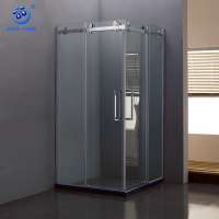 Integrated 304 Stainless Steel Roller Glass Shower Door Price Sliding Shower Cabin With Wheel (KT8112)