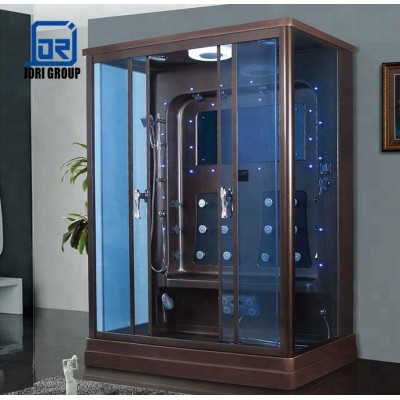 Stainless Steel Steam Shower Room With Tint Electronic Glass Cover