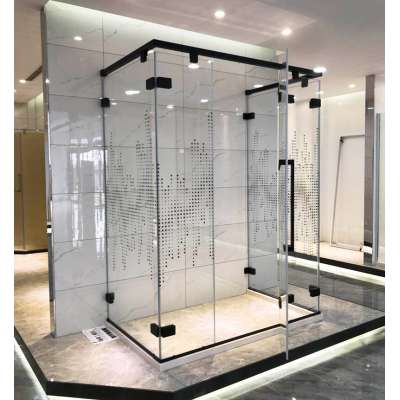 Trapani Luxury showers square black enclosure 10mm glass bathroom shower room price USA made in China