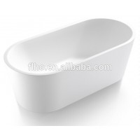 Sanitary Ware Modern White Matte Oval Acrylic Solid Surface Stone Resin Freestanding Bathtub