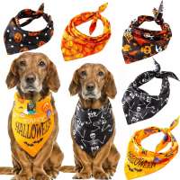 Free Shipping Reversible triangle pumpkin halloween pet dog bibs bandana for size Small/Medium