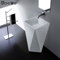 irregular hand washing basin,floor standing solid surface bathroom pedestal sinks,resin stone composite freestanding washbasin