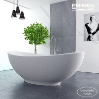 Pensen Item 8803 161cm/63inch composite acrylic solid surface stone resin freestanding tub acrylic resin bathtub